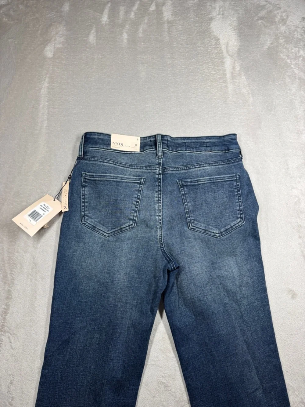 NWT NYDJ Marilyn Straight Lombard Lift Tuck Denim Cotton Blend Blue Jeans Size 8 - Picture 13 of 16